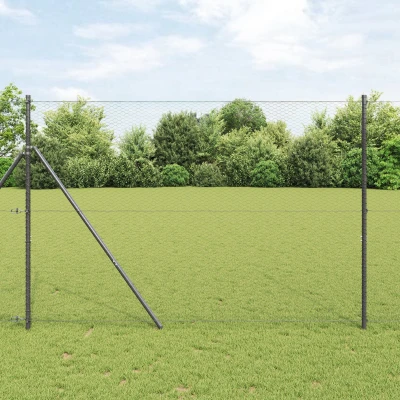 Afbeelding van vidaXL Hexagonhek Grijs 1.6x10 m staal