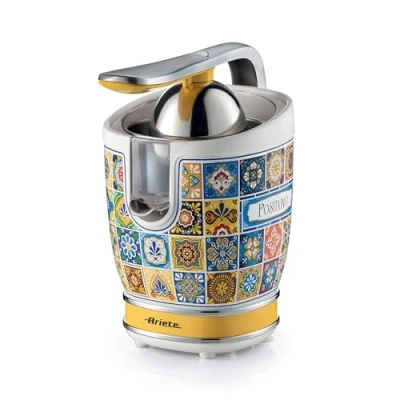 Afbeelding van Ariete Positano citruspers, elektrische citruspers met professionele hendel, 2 kegels voor grote en kleine vruchten, lekvrije schenktuit, stille motor, persing, metalen behuizing