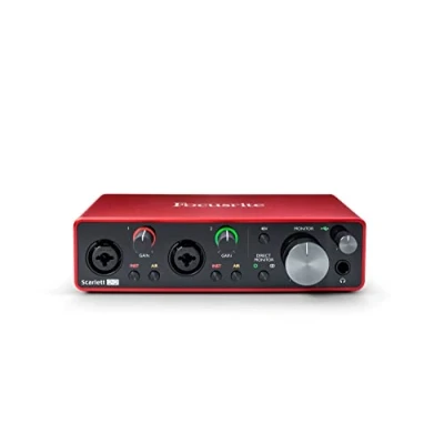 Afbeelding van Focusrite Scarlett 2i2 3rd Gen USB audio interface voor opnames, liedjes schrijven, streamen en podcasting, hifi, studiokwaliteitsopnames alle software die je nodig hebt opnames