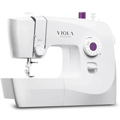 Afbeelding van VIOLA Atelier M14 Naaimachine met 14 naaisteken, ideaal voor beginners, automatische naaldinsteken, dubbele voet dikke stoffen, vrije arm, ledverlichting