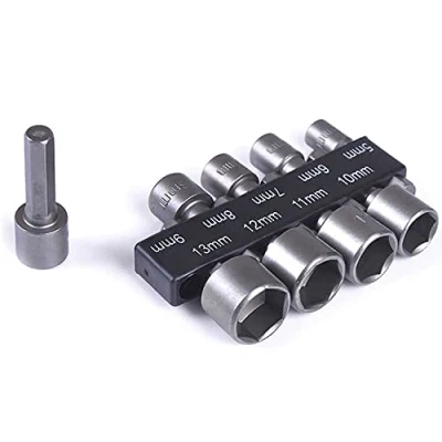 Afbeelding van RoserRose Set van 9 dopboorbits 5 tot 13 mm, dopsleutelset, voor 1/4 inch zeskantschacht boormachine, elektrische schroevendraaier en accuschroevendraaier