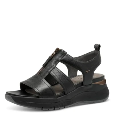 Afbeelding van TAMARIS Comfort damessandalen, Black uni, 36 EU, zwart EU