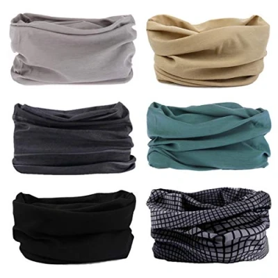 Afbeelding van 6 stuks naadloze bandana&#039;s, multifunctionele doek, sjaal, elastische hoofdband, gezichtsmasker, hoofdbedekking, UV bestendig voor yoga, hardlopen, wandelen, fietsen, motorrijden