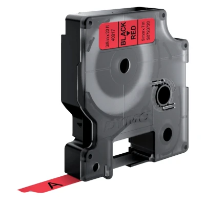 Afbeelding van Dymo 40917 (S0720720) Tape Zwart op rood (9 mm)