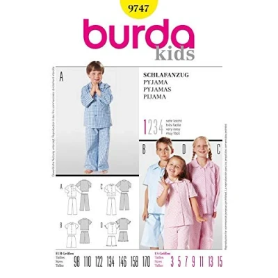 Afbeelding van Burda Patroon 9747 pyjama maat 98 170