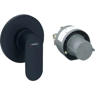 Afbeelding van Hansgrohe rebris s eengreeps inbouw douchemengkraan set mat zwart 72648670