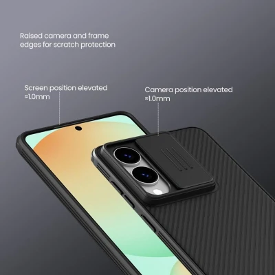 Afbeelding van Nillkin CamShield Hoesje Geschikt voor Samsung Galaxy S25 Edge Back Cover met Camera Slider Extra Bescherming Zwart