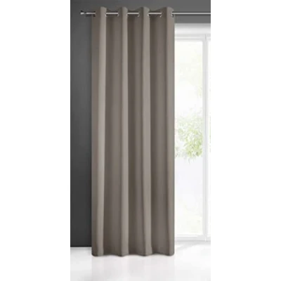 Afbeelding van Eurofirany Rita Gordijn, glad, eenvoudig, effen, 8 ogen, modern, slaapkamer, woonkamer, lounge, kinderkamer, 1 stuk, afzonderlijk, polyester, lichtbruin, 140 x 250 cm