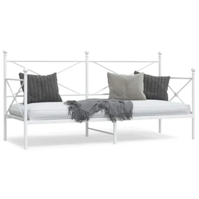 Afbeelding van vidaXL Slaapbank zonder matras 75x190 cm staal wit