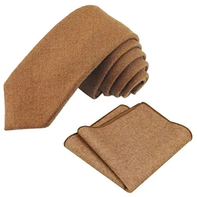 Afbeelding van Camel Tan Tweed Tie &amp; Pocket Vierkante Set