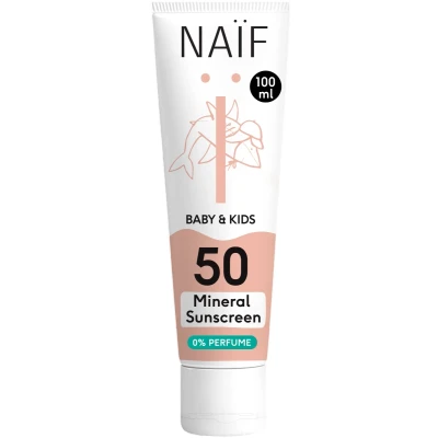 Afbeelding van Naif Care Baby&amp;Kids Minerale Zonnecrème 0% perfume SPF50