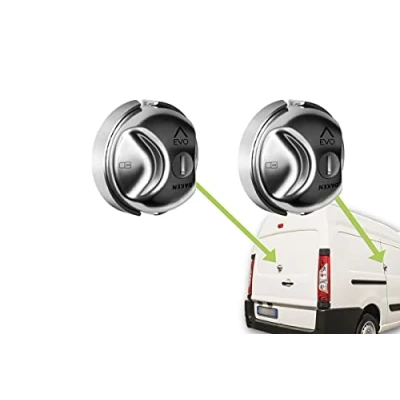 Afbeelding van DAKEN Saturn EVO transportzekering, veiligheidsslot van roestvrij staal, voor achter en zijdeur