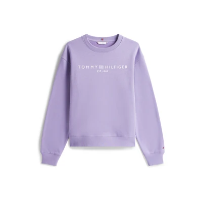 Afbeelding van Tommy Hilfiger Dames MDRN REG CORP LOGO C NK SWTSHRT WW0WW39791 Pullover Sweatshirt, Paars, XXS, Paars (Lavender Ash), XXS