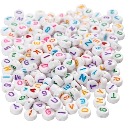 Afbeelding van Creotime kralen 1500 stuks wit/multicolor letters