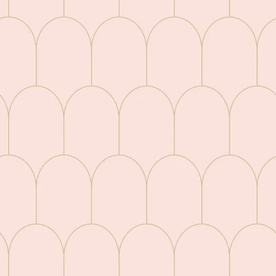 Afbeelding van Leen Bakker ESTAhome Behang Art Deco Motief Roze En Goud 0.53 X 10.05 M Goudkleurig Vlies