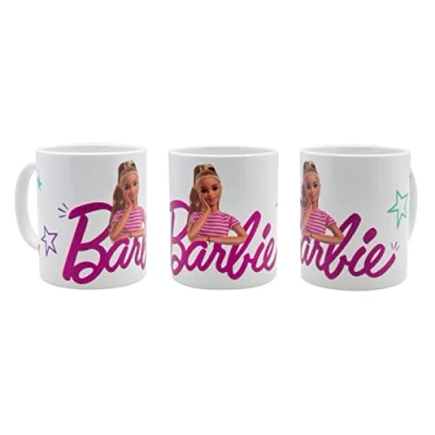 Afbeelding van Joy Toy Barbie mok van keramiek met kleurrijk motief en een paar glitter, meisjes, 22792, meerkleurig, één maat