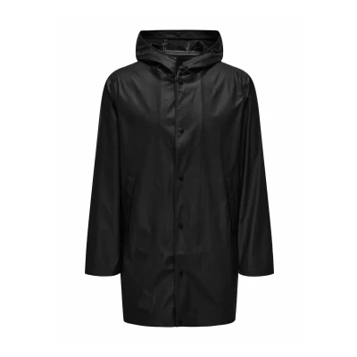 Afbeelding van Only &amp; Sons Onsluca Regenjas, Heren, Maat: Large, Black