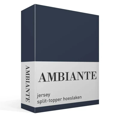 Afbeelding van Hoeslaken 2 Persoons 140x200 Ambiante Jersey Blauw