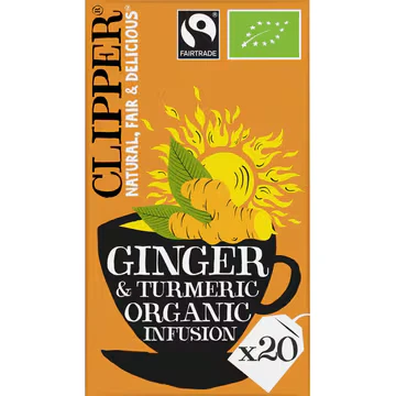 Afbeelding van 4x Clipper Thee Ginger &amp; Tumeric 20 stuks