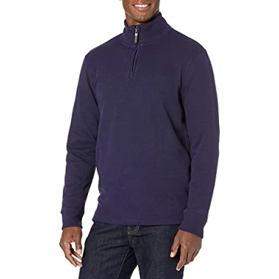 Afbeelding van Amazon Essentials Quarter Zip Franse Rib Trui Navy, L