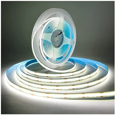 Afbeelding van Tesfish Ledstrip licht, COB lichtstrip DC 12V 5M 320 LEDs/M in totaal 1600 LEDs wit 6000K neon licht flexibele super heldere led strip lights voor feest, toog, plank, wooncultuur