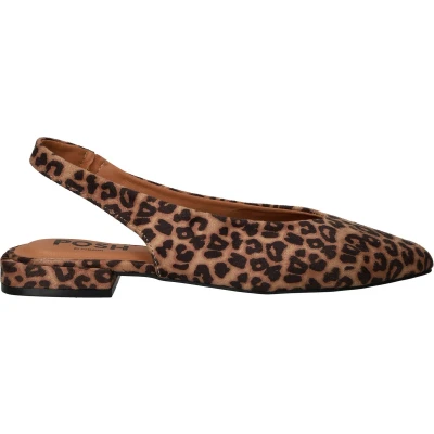 Afbeelding van Posh by Poelman Slingback ballerina ́s, Dames, Maat: 37, Bruin Textiel
