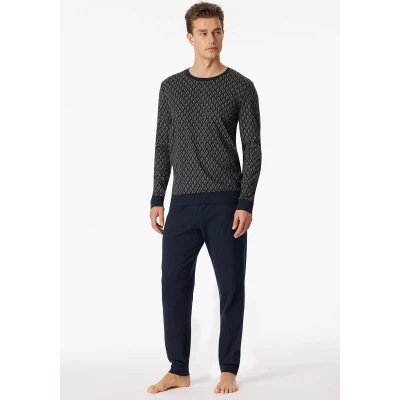 Afbeelding van Schiesser Fine Interlock Pyjama 181172 Night Blue 48