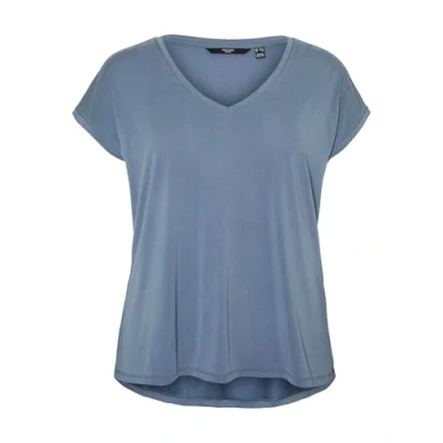 Afbeelding van Vero Moda Curve Vmfilli SS Vneck GA NOOS CUR Tshirt basic, Dames, Maat: 46/48, China blue