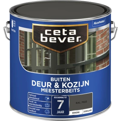 Afbeelding van Ceta Bever Dekkend Meesterbeits RAL 7022 Zijdeglans 2,5 liter Dekkende beits