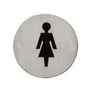 Afbeelding van Intersteel Pictogram damestoilet zelfklevend rond RVS