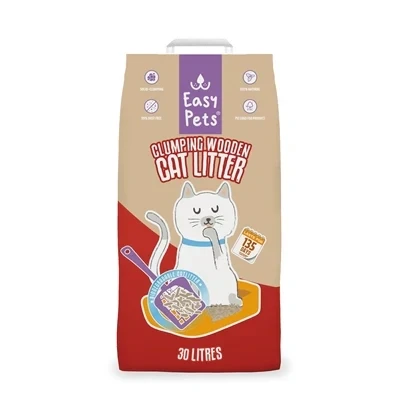 Afbeelding van Easypets kattenbakvulling clumping wood 30L