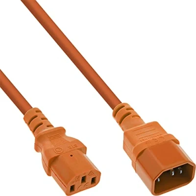 Afbeelding van C13 C14 stroomkabel voor UPS/PDU 3x 0,75mm / oranje 1,8 meter