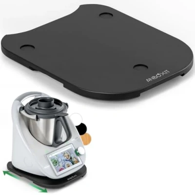 Afbeelding van ANBOXIT Glijplank voor Thermomix TM6/TM5, plank met wielen, licht glijdende bamboe rolplank/slider zwart