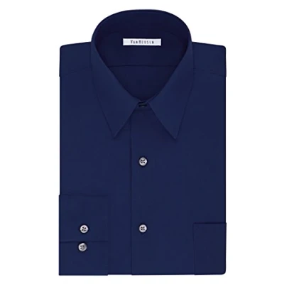 Afbeelding van Van Heusen Heren Grote jurk Shirt Tall Fit Poplin blauw XXL