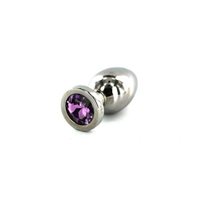 Afbeelding van Buttplug RVS met paars kristal small