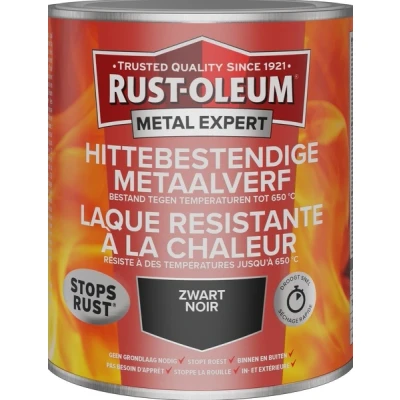 Afbeelding van Rust oleum metal expert hittebestendige metaalverf 750 ml, zwart