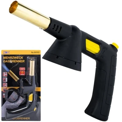 Afbeelding van Z.M.C Gasbrander, 1,5 kW, flambeerbrander tot 1300 C, bunsenbrander, soldeerbrander, crème brûlée brander, keukenbrander met instelbare vlam, afvlamapparaat