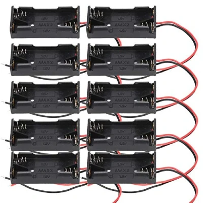 Afbeelding van Batterijhouder, 10 stuks 2x 3x AAA batterijvak plastic doos met kabel voor elektronisch speelgoed huishoudapparaat afstandsbediening (2x AAA)