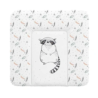 Afbeelding van Ceba Baby® Raccoon Zachte aankleedkussen, 75 x 72 cm, babyaankleedkussen, voor jongens en meisjes, waterdicht, afwasbaar onderhoudsvriendelijk, Oeko Tex® standaard 100, Made in EU,