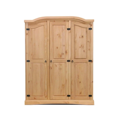 Afbeelding van Hioshop kledingkast New Mexico 3 deurs wit