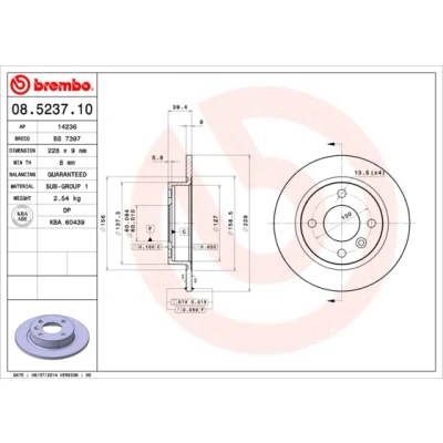 Afbeelding van Brembo Remschijf 08.5237.10