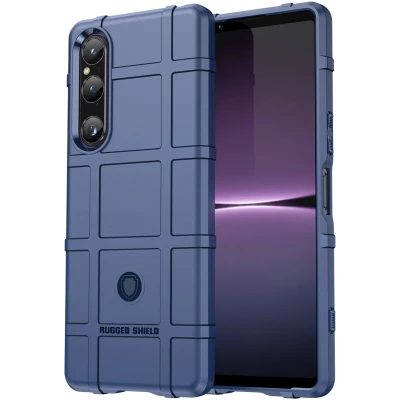Afbeelding van Sony Xperia 1 V Hoesje Siliconen en TPU (zacht) iMoshion Softcase/Backcover Donkerblauw Telefoonhoesje Shockproof/Valbescherming
