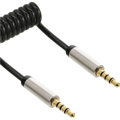 Afbeelding van Premium 3,5mm Jack 4 polig audio spiraalkabel 3 meter