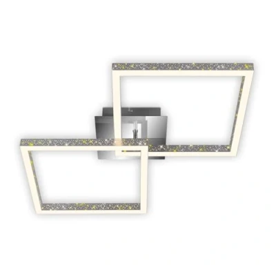 Afbeelding van BRILONER LASERCUT LED plafondlamp glitter effect 3 voudig dimbaar draaibaar 18W memory functie alu chroom