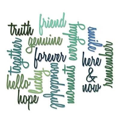 Afbeelding van Sizzix &quot;Friendship Words Script by Tim Holtz&quot; Thinlits Die Set, Pack van 16