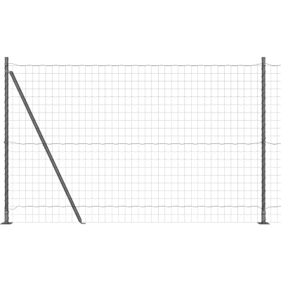 Afbeelding van vidaXL Euro Schutting met 7 Flenspalen 1.5x10 m Gegalvaniseerd Staal