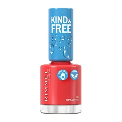 Afbeelding van 1+1 gratis: Rimmel KIND &amp; FREE Vegan Nagellak 155 Sunset Soar 8 ml