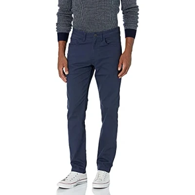 Afbeelding van Amazon Essentials Men&#039;s Chinobroek met 5 zakken, comfortabele stretch en slanke pasvorm (voorheen Goodthreads), Marineblauw, 34W / 30L