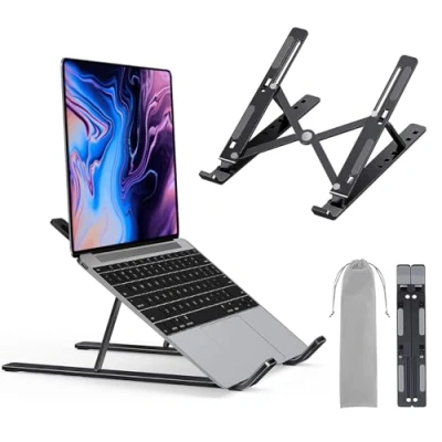 Afbeelding van LAC 8 Posities Verstelbare Laptop Standaard Kunststof Laptopsteun Ergonomische Houder Compact &amp; Draagbaar Voor Thuis Kantoor