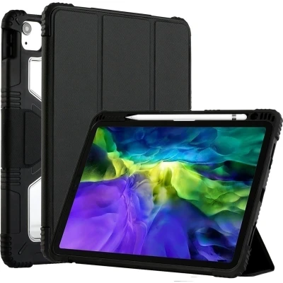 Afbeelding van Tablet hoes geschikt voor Apple iPad Pro 11 2018/2020/2021/2022 Met Pencil Houder Tri Fold Auto Wake/Sleep Functie Zwart